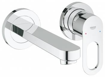 GROHE 20289000 BauLoop Смеситель для раковины на 2 отверстия, настенный монтаж. Фото