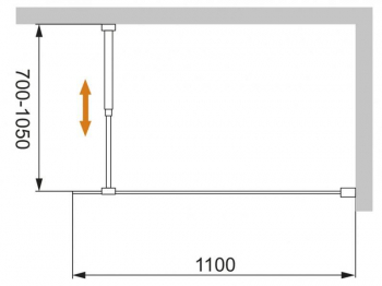 Душевая перегородка CEZARES Liberta LIBERTA-L-1-110-BR-Cr