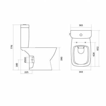 Унитаз-компакт безободковый SANTEK Нео Rimless 1.WH30.2.418. Фото