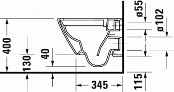 Унитаз подвесной DURAVIT D-Neo Compact Rimless 2587090000. Фото