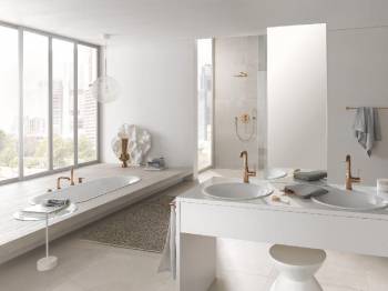 GROHE 32628DL1 Essence+ Смеситель для раковины с высоким изливом, сливной гарнитур. Фото