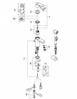 Смеситель для раковины Grohe Eurosmart Cosmopolitan 23125000. Фото