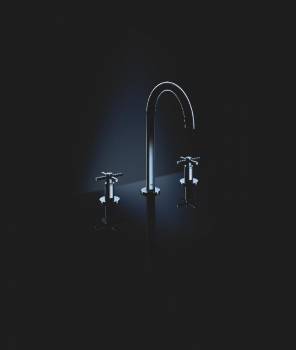 GROHE 20008003 Atrio New Смеситель двухвентильный для раковины на 3 отверстия, монтаж на бортик, крестобразная ручка, размер M. Фото