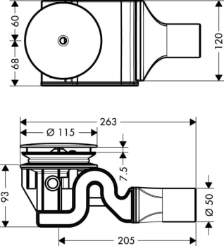 Сливной набор Hansgrohe Raindrain 90 XXL 60067000. Фото