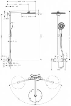 Душевая система HANSGROHE Raindance Select Showerpipe 300 27114000. Фото