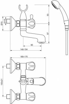 Смеситель для ванны VIDIMA Vit BA154AA. Фото