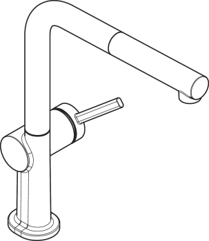 Кухонный смеситель однорычажный, 270, с вытяжным изливом, 1jet Hansgrohe 72808000, хром. Фото