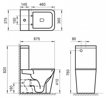 Чаша унитаза напольного безободкового BELBAGNO Ardente-R BB02093CPR. Фото