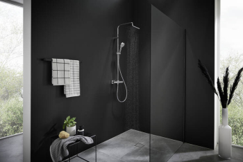 Душевая система Showerpipe 230 1jet с термостатом, Green Hansgrohe Vernis Shape 26319000, хром. Фото