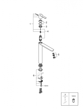 GROHE 23405001 Lineare New Смеситель однорычажный для раковины, свободностоящий. Фото