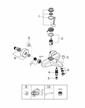 Смеситель для ванны GROHE Eurodisc Joystick 23431000. Фото