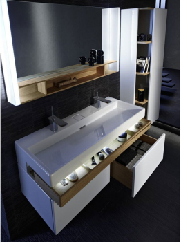 Раковина-столешница двойная с подсветкой JACOB DELAFON Terrace 120х49 EXB9112-00. Фото