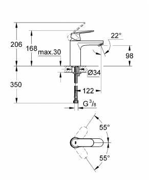 Смеситель для раковины GROHE Eurosmart Cosmopolitan 23327000. Фото