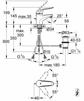 Смеситель для раковины GROHE Euroeco Special 32764000. Фото