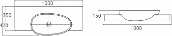 Раковина NS BATH NSS-1050G (глянцевая) 100х50. Фото