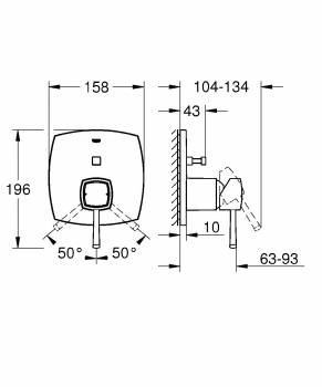 Смеситель для ванны GROHE 24068GL0 Grandera, холодный рассвет, глянец. Фото