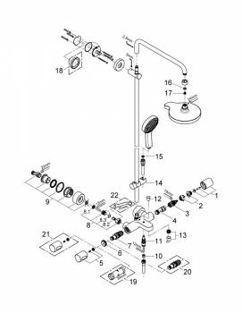 GROHE 27907000 Power andSoul Cosmo Душ.сис.терм.д.ванны. Фото