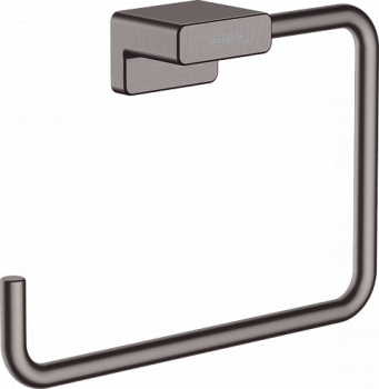 Кольцевой держатель полотенец AddStoris Hansgrohe 41754340, шлифованный черный хром для ванной комнаты. Фото