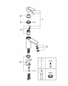 Смеситель для раковины GROHE Eurosmart Cosmopolitan 2339800E. Фото