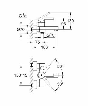 Смеситель для ванны GROHE Lineare 33849000. Фото