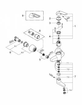 Смеситель для раковины GROHE Euroeco Special 32768000. Фото