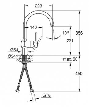 Смеситель для мойки GROHE Minta 32930000. Фото