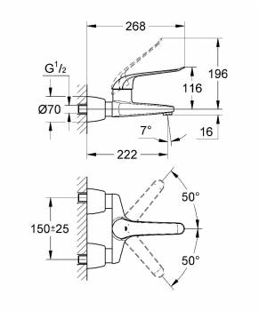 Смеситель для раковины GROHE Euroeco Special 32779000. Фото