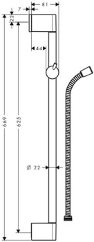 Штанга для душа Hansgrohe Crometta 0.65m 27615000. Фото