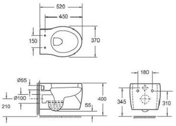 Чаша унитаза подвесного BELBAGNO Formica BB1030CH. Фото