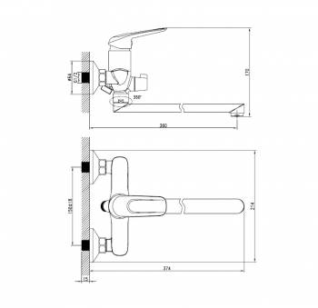 Смеситель для ванны IDDIS Male MALSBL2i10. Фото