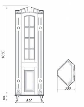 Пенал угловой АТОЛЛ Александрия (черный-серебро). Фото