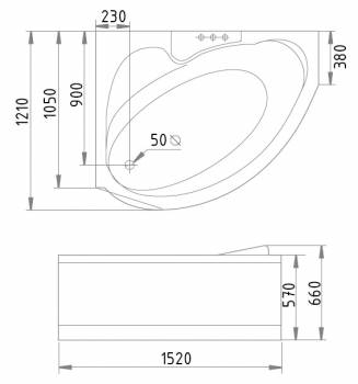 Акриловая ванна GEMY G9003 B L. Фото