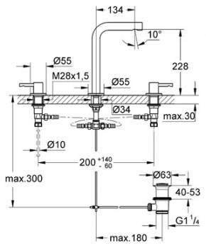 Смеситель для раковины GROHE Essence 20299000. Фото