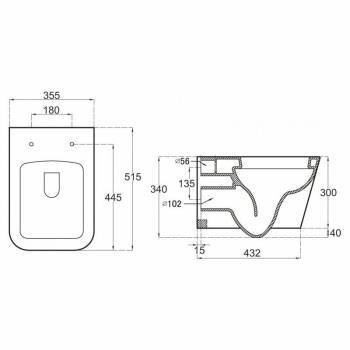 Чаша унитаза безободкового BELBANGO Batista BB503CHR. Фото