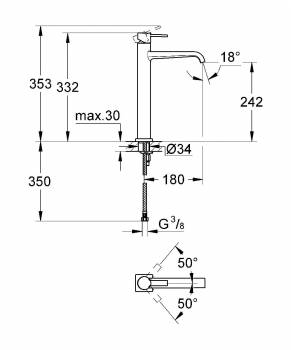 GROHE 23403000 Allure Смеситель однорычажный для раковины, свободностоящий. Фото