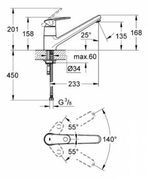 Смеситель для мойки GROHE Europlus 32941002. Фото
