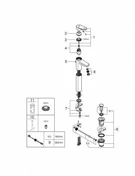 Смеситель для раковины Grohe Europlus 32618002. Фото