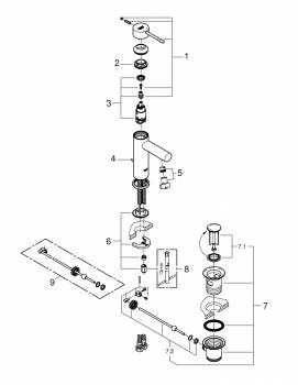 Смеситель для раковины GROHE Essence New 32898001. Фото