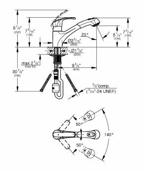 GROHE 32999000 Alira Смеситель однорычажный  для мойки. Фото