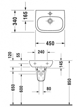 Раковина DURAVIT D-CODE 45х34 07054500002. Фото