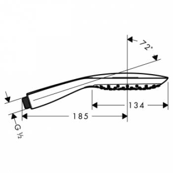 Душевая лейка HANSGROHE PuraVida 150 3 jet 28557000. Фото