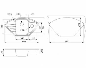 Мойка кухонная GRANULA GR-9101 песок. Фото