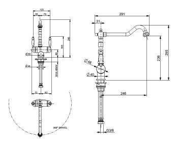 Смеситель для кухни FRANKE Old England Clear Water 115.0370.682. Фото