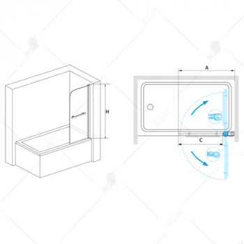 Шторка на ванну RGW SCREENS SC-06 03110608-11 80 см. Фото