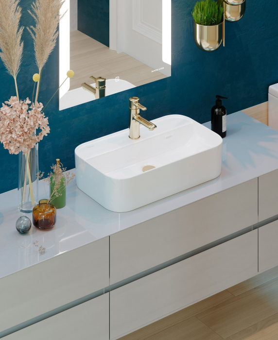 Раковина накладная SANITA LUXE Infinity Shelf 60х36 INF60SLWB01SH. Фото
