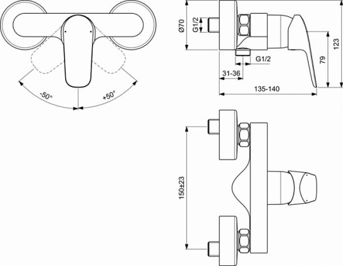 Смеситель для душа IDEAL STANDARD Ceraflex B1720AA. Фото