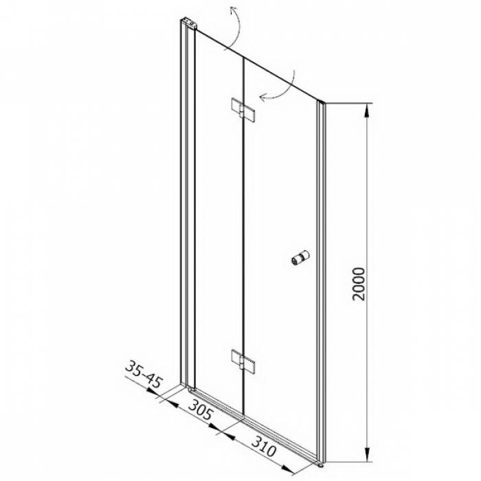 Душевая дверь KOLPA-SAN Terra Flat TV/S 90. Фото