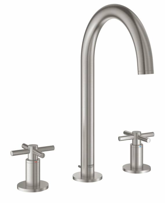 GROHE 20008DC3 Atrio New Смеситель двухвентильный для раковины на 3 отверстия, монтаж на бортик, крестобразная ручка, размер M. Фото