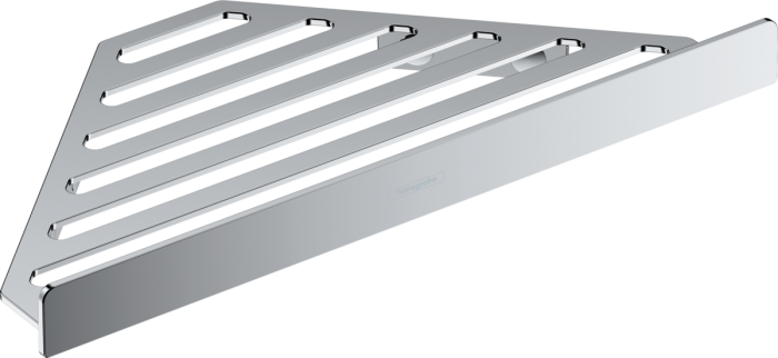 Угловая корзинка AddStoris Hansgrohe 41741000, хром для ванной комнаты. Фото