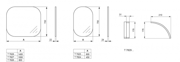 Зеркало IDEAL STANDARD Softmood T7826BH. Фото